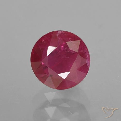 0.98ct طبيعي أحمر وردى ياقوت, دائري, VS-SI