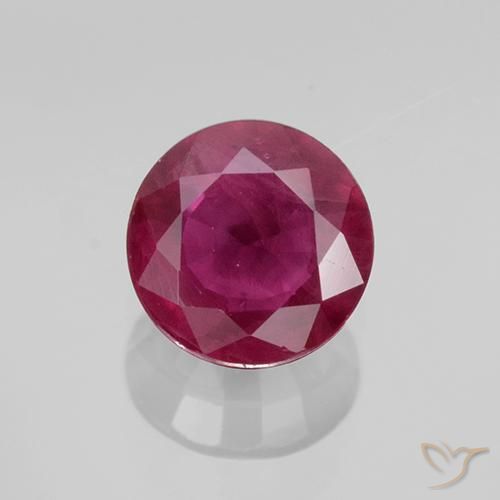 0.70ct طبيعي احمر غامق ياقوت, دائري, VS-SI