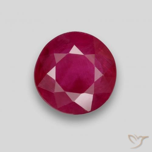 0.90ct طبيعي اوردي امحمر ياقوت, دائري, VS-SI