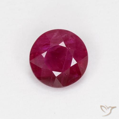 0.72ct طبيعي أحمر متوسط ياقوت, دائري, VS-SI