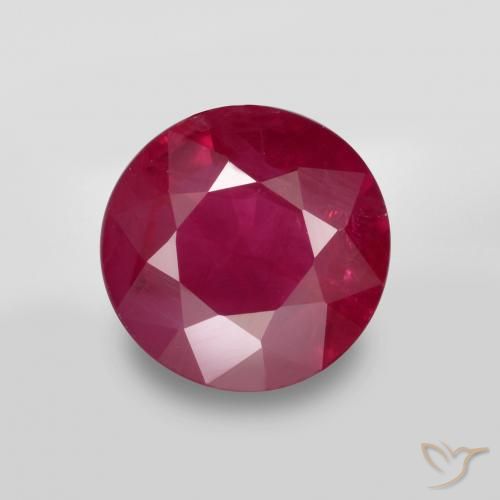 0.92ct طبيعي أحمر غامق ياقوت, دائري, VS-SI