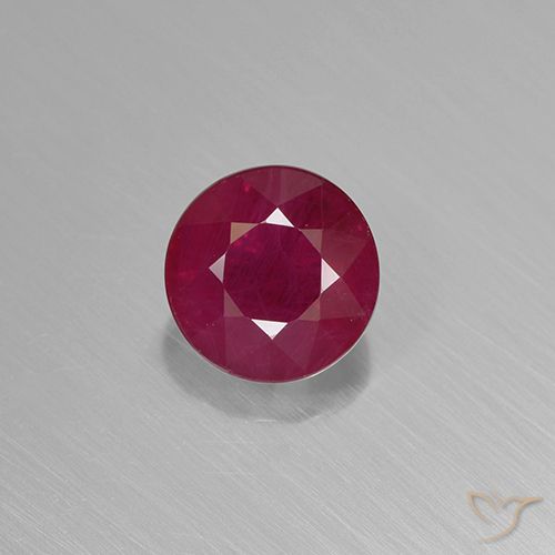 0.95ct طبيعي أحمر وردى ياقوت, دائري, VS-SI