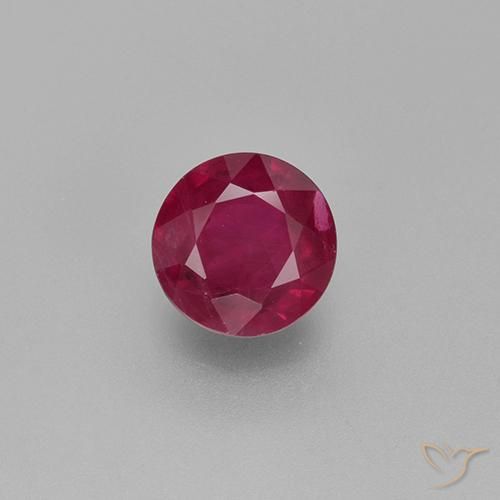 0.82ct طبيعي أحمر وردى ياقوت, دائري, VS-SI