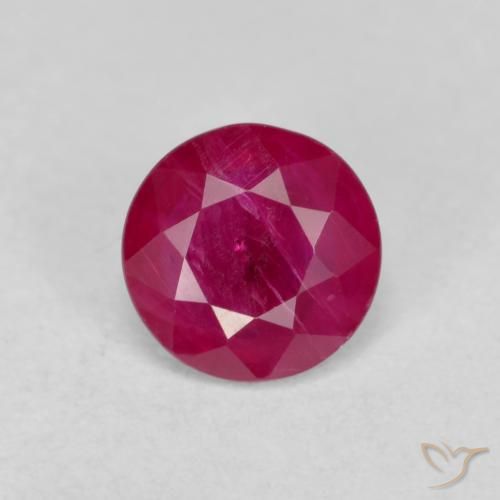 0.74ct طبيعي أحمر وردى ياقوت, دائري, VS-SI