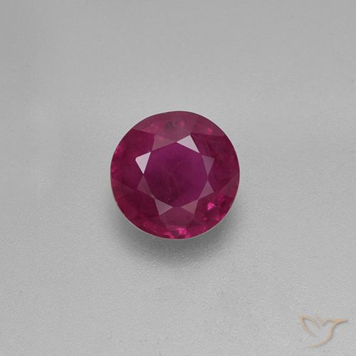 0.73ct طبيعي أحمر غامق ياقوت, دائري, VS-SI