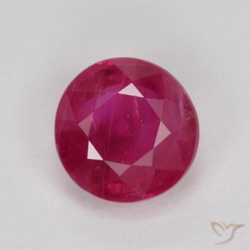 0.80ct طبيعي اوردي امحمر ياقوت, دائري, VS-SI
