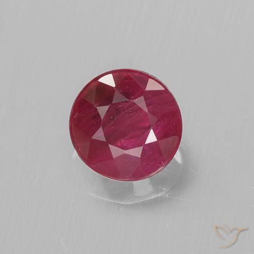 0.64ct طبيعي قرمزى غامق ياقوت, دائري, VS-SI