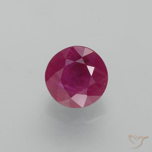 0.79ct طبيعي أحمر وردى ياقوت, دائري, VS-SI