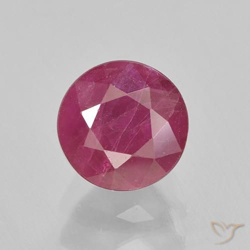 1.55ct طبيعي اوردي امحمر ياقوت, دائري, VS-SI
