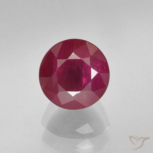 1.10ct طبيعي أحمر وردى ياقوت, دائري, VS-SI