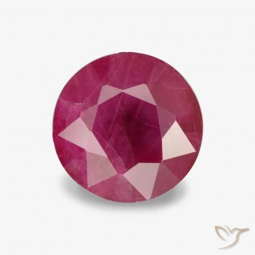 1.21ct طبيعي اوردي امحمر ياقوت, دائري, VS-SI