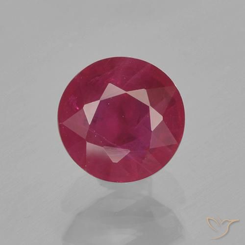 1.06ct طبيعي قرمزى غامق ياقوت, دائري, VS-SI
