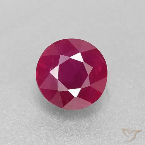 0.85ct طبيعي اوردي امحمر ياقوت, دائري, VS-SI