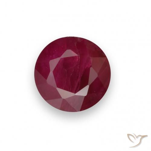 0.75ct طبيعي احمر غامق ياقوت, دائري, VS-SI