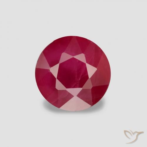 0.87ct طبيعي قرمزى غامق ياقوت, دائري, VS-SI