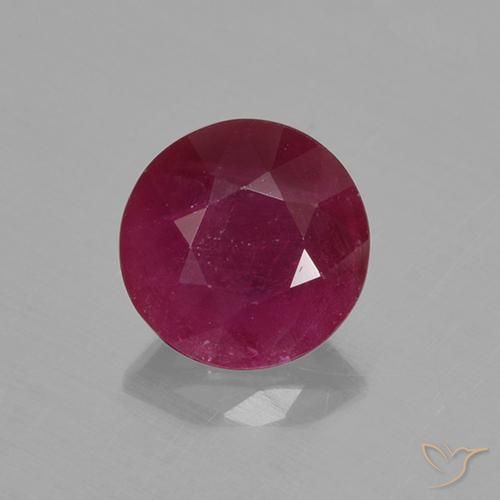 0.65ct طبيعي احمر غامق ياقوت, دائري, VS-SI