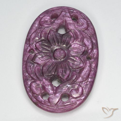 22.50ct طبيعي أرجوانى غامق ياقوت, بيضوي, غير شفاف