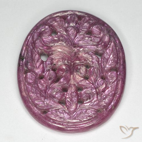 31.40ct طبيعي أرجوانى متوسط ياقوت, بيضوي, غير شفاف