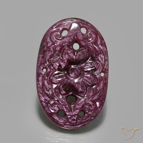 23.57ct طبيعي أرجوانى داكن-متوسط ياقوت, بيضوي, غير شفاف