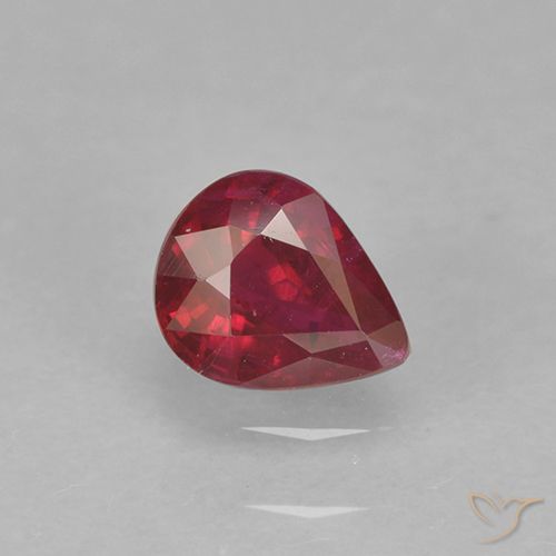 0.35ct طبيعي قرمزى غامق ياقوت, شكل الكمثرى, VS-SI