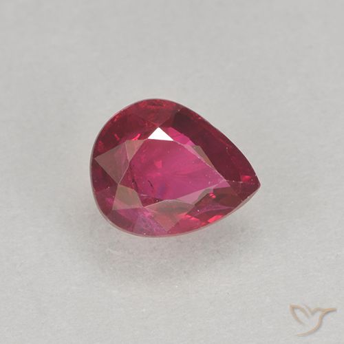 0.34ct طبيعي اوردي امحمر ياقوت, شكل الكمثرى, VS-SI