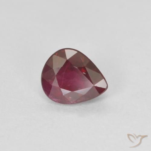 0.43ct طبيعي أحمر النبيذ ياقوت, شكل الكمثرى, VS-SI