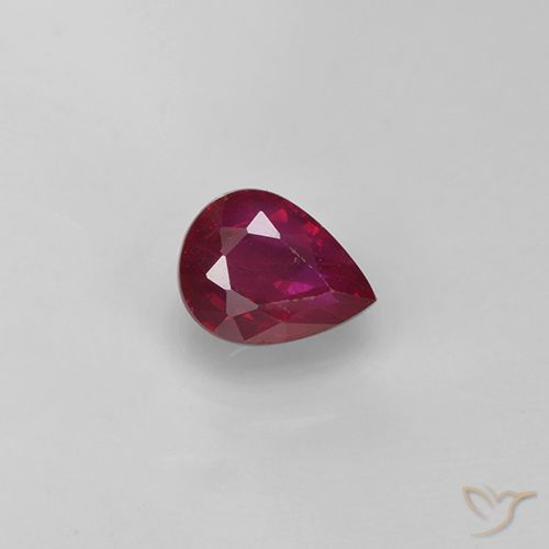 0.38ct طبيعي أحمر الكشمش ياقوت, شكل الكمثرى, VS-SI