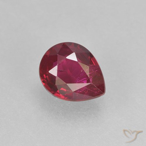 0.40ct طبيعي أحمر المربى ياقوت, شكل الكمثرى, VS-SI