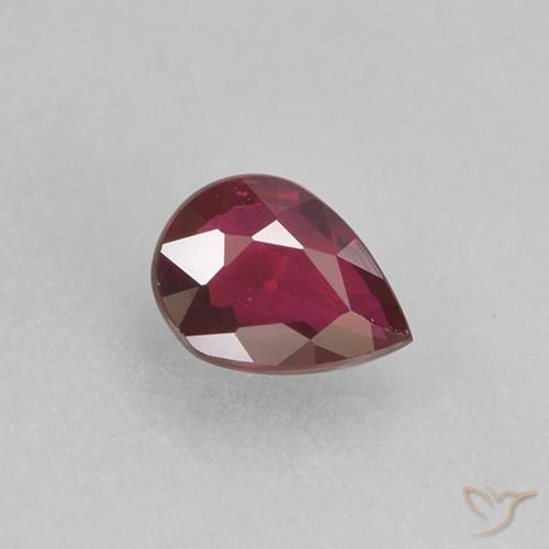 0.31ct طبيعي أحمر غامق ياقوت, شكل الكمثرى, VS-SI