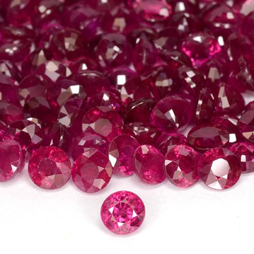 ياقوت أحمر فاتح طبيعي، دائري، 0.29 قيراط، VS-SI