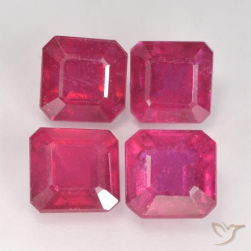 1.60ct طبيعي أحمر فاتح ياقوت, قص الزمرد, VS-SI