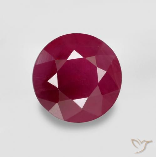 0.77ct طبيعي قرمزى غامق ياقوت, دائري, VS-SI