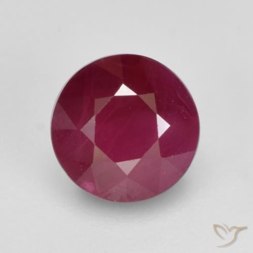 1.04ct طبيعي أحمر متوسط ياقوت, دائري, SI