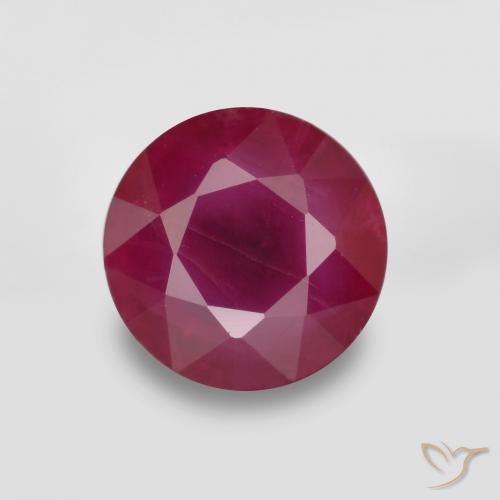 0.79ct طبيعي أحمر متوسط ياقوت, دائري, VS-SI