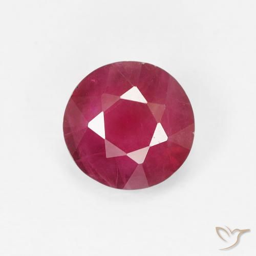 0.93ct طبيعي أحمر وردى ياقوت, دائري, VS-SI