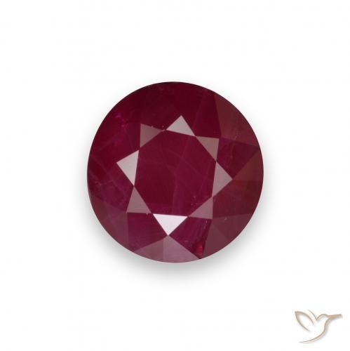 0.96ct طبيعي أحمر غامق ياقوت, دائري, VS-SI