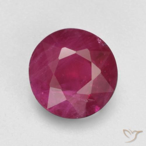 0.85ct طبيعي أحمر وردى ياقوت, دائري, VS-SI