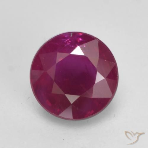 0.67ct طبيعي أحمر توت العليق ياقوت, دائري, VS-SI