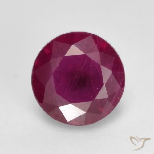 0.66ct طبيعي وردى-ماجنتى ياقوت, دائري, VS-SI