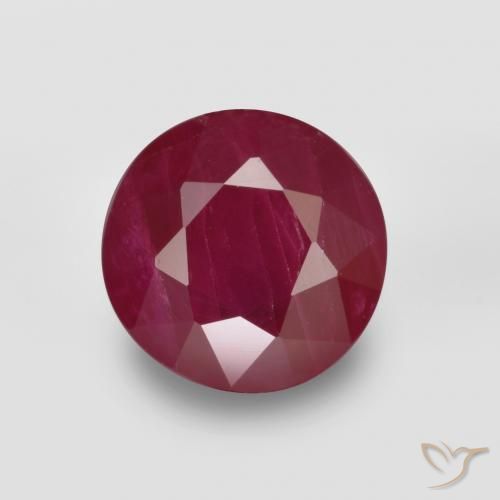 0.88ct طبيعي أحمر النبيذ ياقوت, دائري, VS-SI