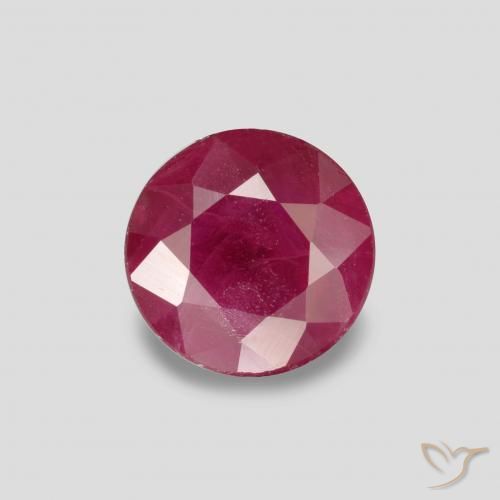 0.90ct طبيعي أحمر وردى ياقوت, دائري, VS-SI