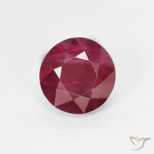 1.06ct طبيعي أحمر غامق ياقوت, دائري, VS-SI