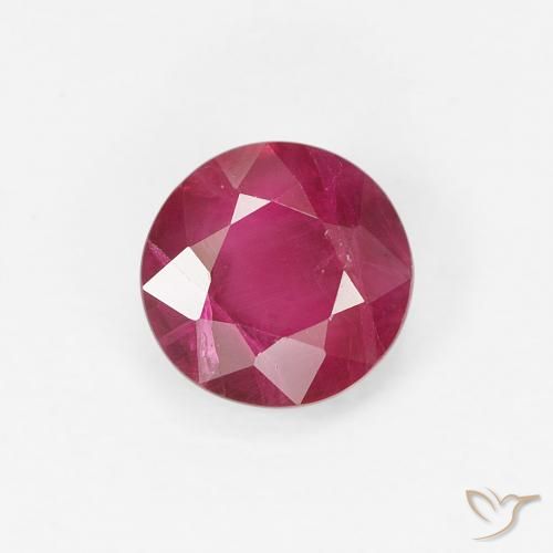 0.81ct طبيعي احمر غامق ياقوت, دائري, VS-SI