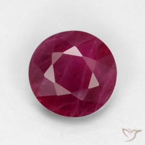 0.73ct طبيعي أحمر متوسط ياقوت, دائري, VS-SI