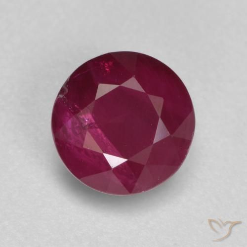 0.94ct طبيعي أحمر متوسط ياقوت, دائري, SI