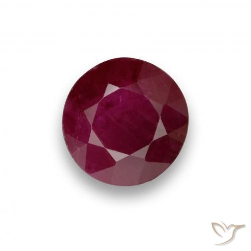 0.90ct طبيعي أحمر النبيذ ياقوت, دائري, VS-SI