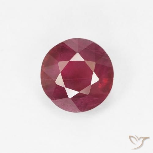0.84ct طبيعي احمر غامق ياقوت, دائري, VS-SI