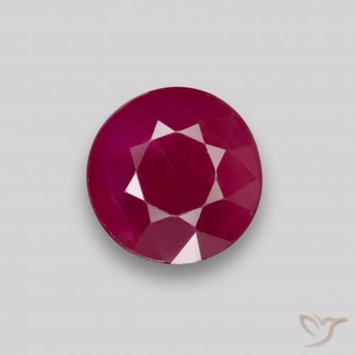 0.87ct طبيعي أحمر النبيذ ياقوت, دائري, VS-SI