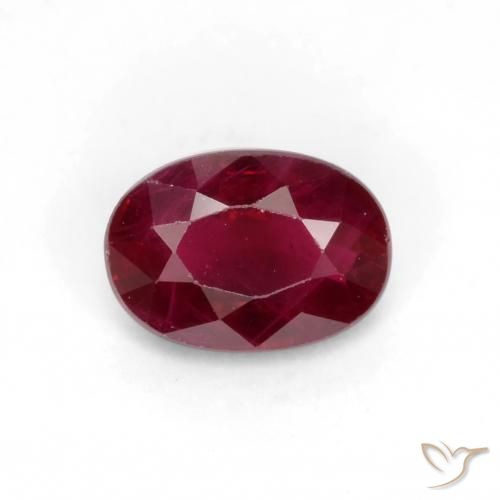 0.55ct طبيعي أحمر غامق ياقوت, بيضوي, VS-SI