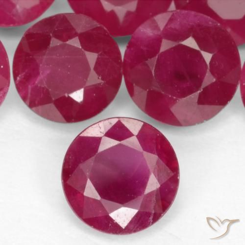 0.59ct طبيعي أحمر متوسط ياقوت, دائري, VS-SI